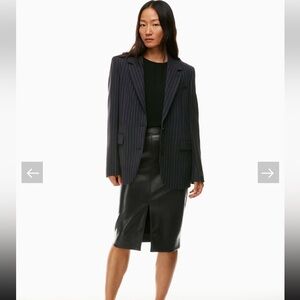 Aritzia Babaton faux leather black skirt size 8